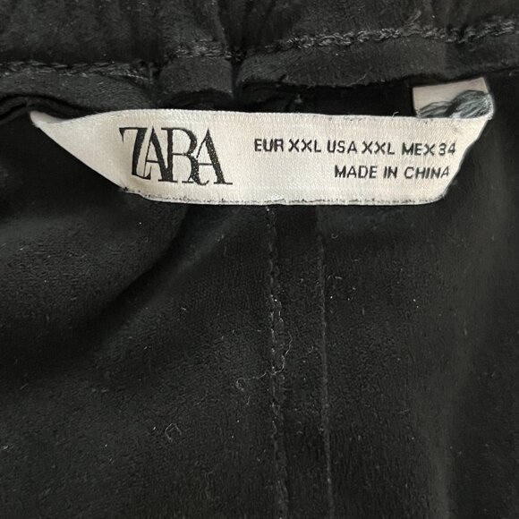 Black Soft Black Faux Suede Joggers Size XXL - Picture 3 of 4